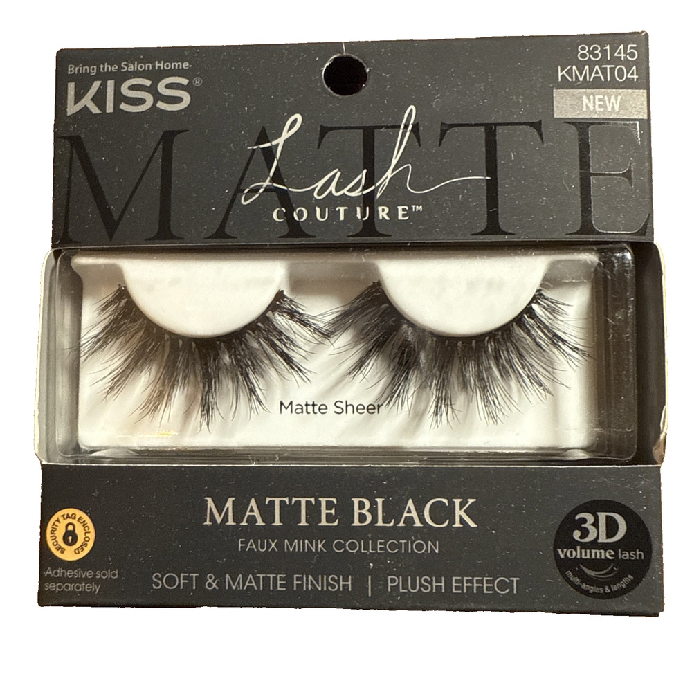 KISS Lash Couture Faux Mink False Eyelashes #83145 Matte Sheer Black KMAT04